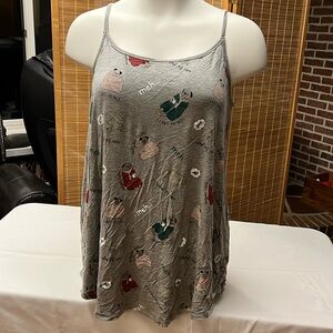 EUC Super Soft Sleep Nightgown Gray with Pug / Frenchie